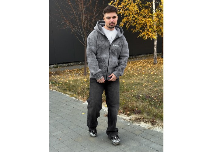 Худі на блискавці сірий