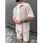 Шорти сорочка беж (креп, короткий рукав)