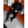 Штани сорочка чорна (замш коттон)
