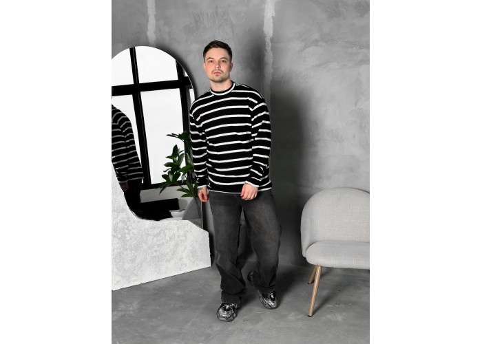 Светр зебра чорний