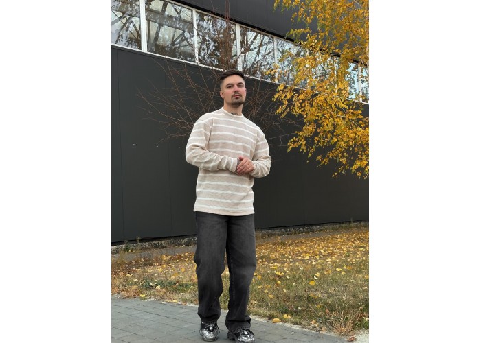 Светр зебра беж